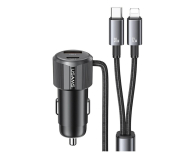 USAMS Ładowarka samochodowa 66W 1xUSB-A 1xUSB-C + kabel 2w1 - 1490525 - zdjęcie 1